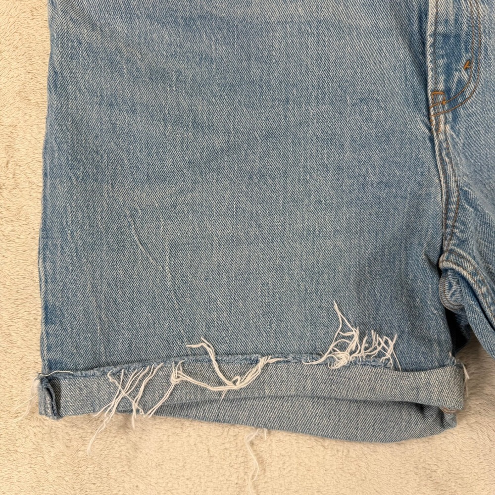 Abercrombie & Fitch 90s Straight Ultra High Rise Denim REWORKED Shorts 31 12R - Picture 5 of 12